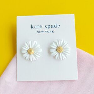 Kate Spade Into The Bloom Gold White Stud Earrings